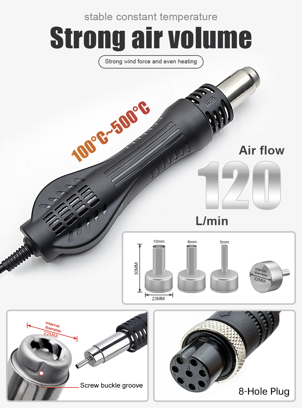 JCD Hot Air Gun 858D 700W BGA  - Hot Air Station 858 review and price